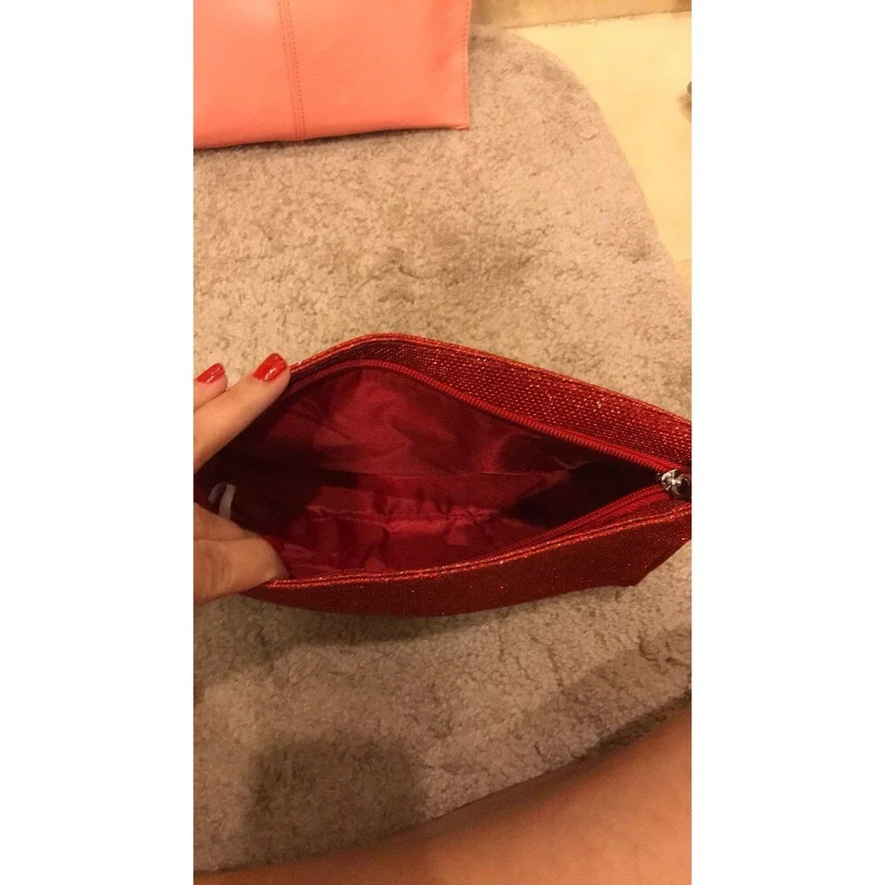 Brand new red sparkly makeup bag